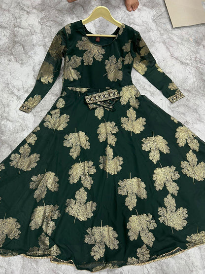 Kaveri-3 Faux Georgette Foil Gold Print Kurti Trendy Kurti (699x06)