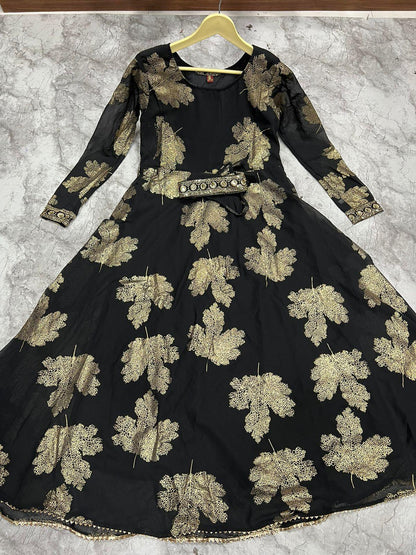 Kaveri-3 Faux Georgette Foil Gold Print Kurti Trendy Kurti (699x06)