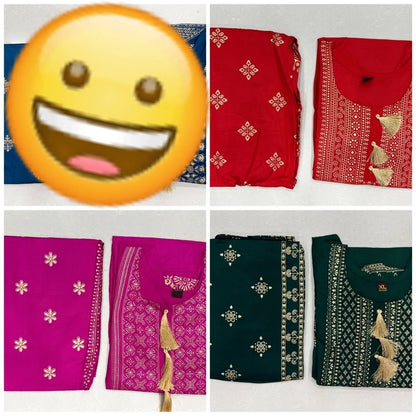 Ramuloo Ramulaa Heavy Rayon With Foil Print Kurti With Dupatta (650x07)