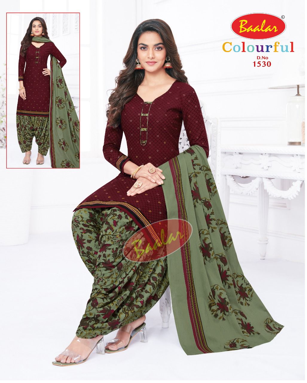 Baalar Colourful Vol 15 Regular Wear Cotton Dress Material (525x30)