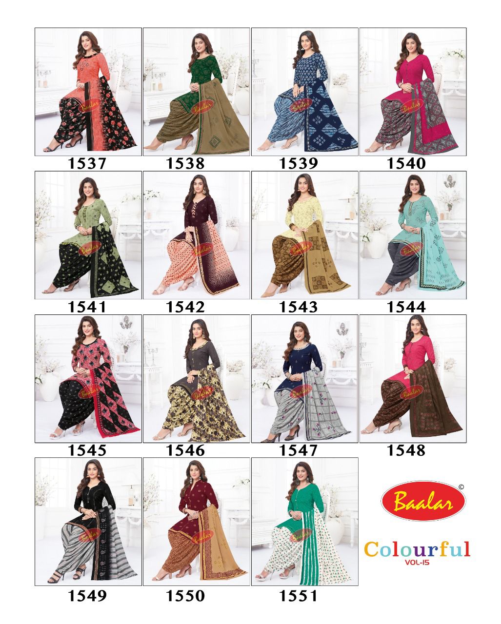 Baalar Colourful Vol 15 Regular Wear Cotton Dress Material (525x30)
