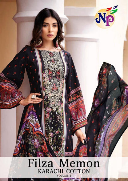 Nand Gopal Filza Memon Vol 3 Cotton Karachi Style Prints Salwar Kameez Materials (345x12)