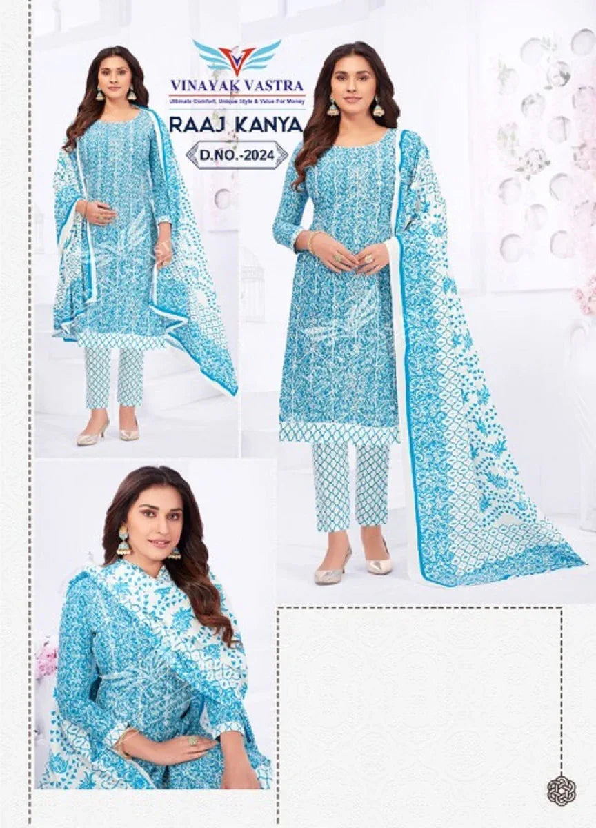 Vinayak Vastra Raaj Kanya Vol 2 Ready Made Cotton Suit Collection (570x18)