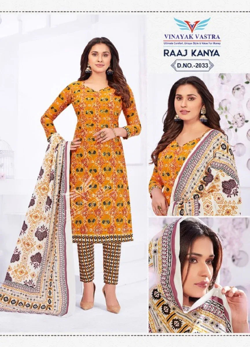 Vinayak Vastra Raaj Kanya Vol 2 Ready Made Cotton Suit Collection (570x18)