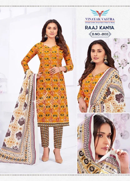 Vinayak Vastra Raaj Kanya Vol 2 Ready Made Cotton Suit Collection (570x18)