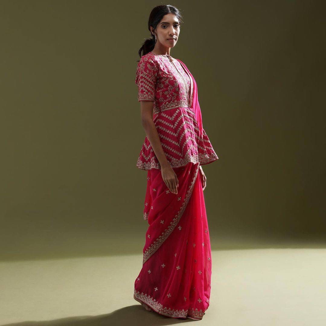 Beautiful Designer Soft Organza Exclusive Sequins Saree Design 412