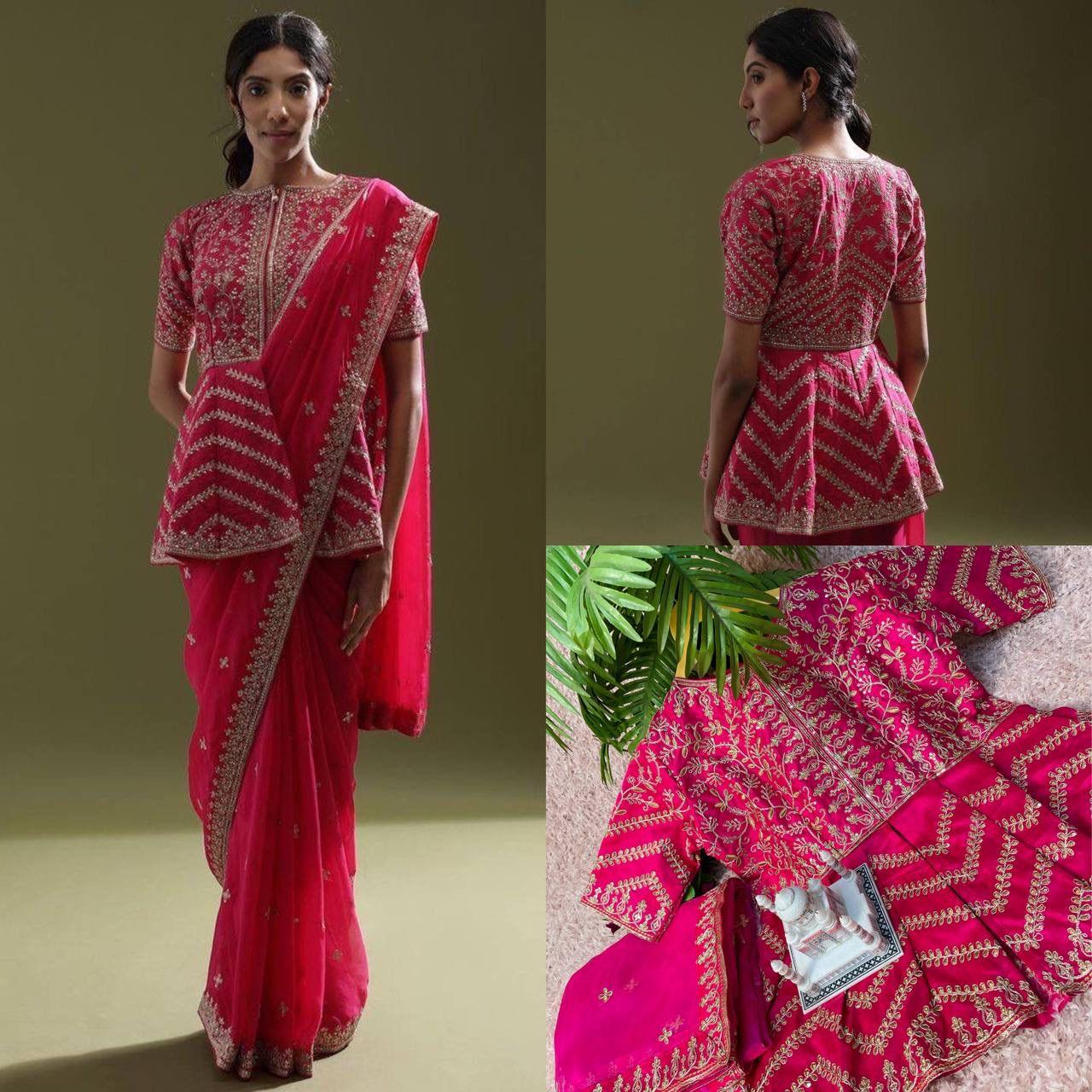 Beautiful Designer Soft Organza Exclusive Sequins Saree Design 412