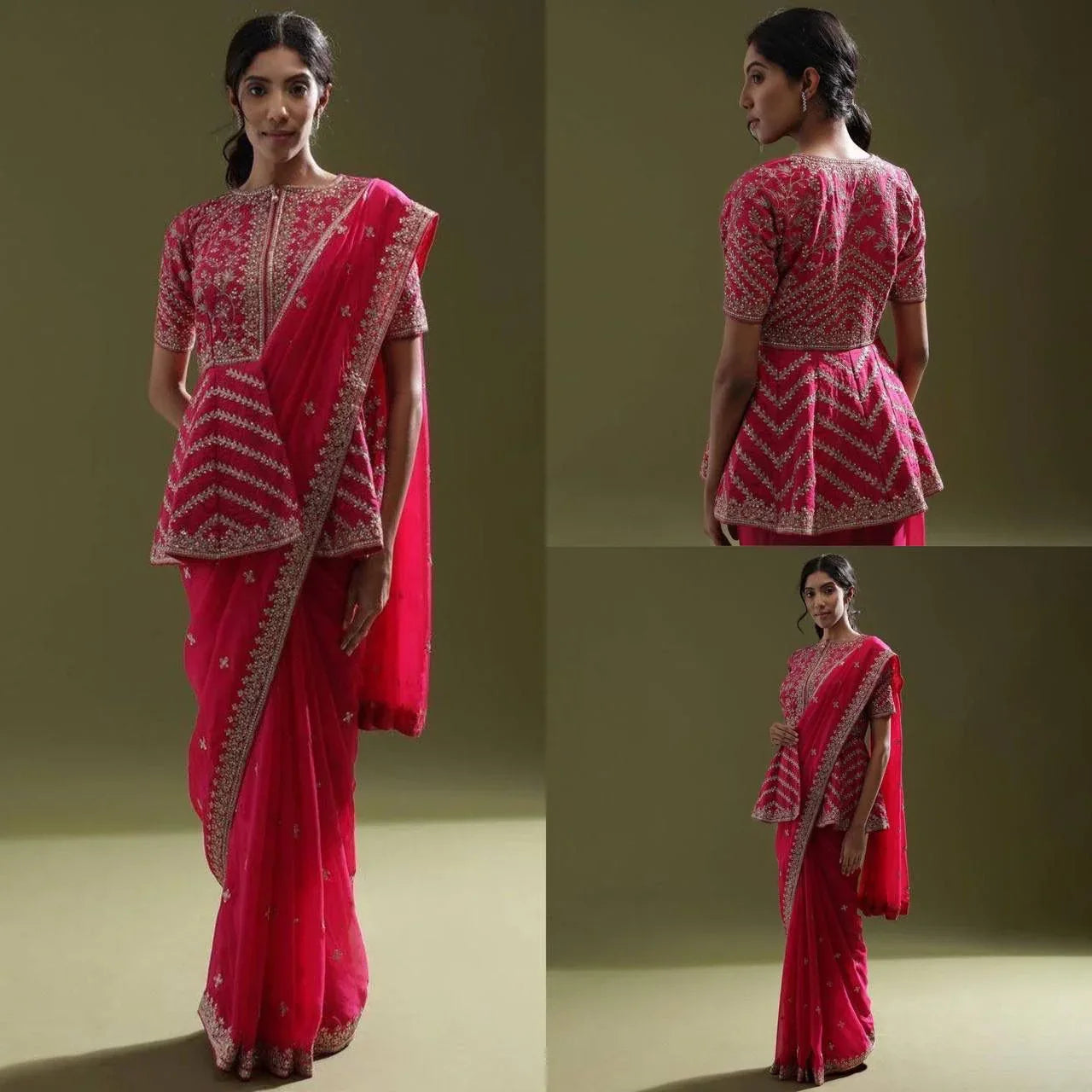 Beautiful Designer Soft Organza Exclusive Sequins Saree Design 412