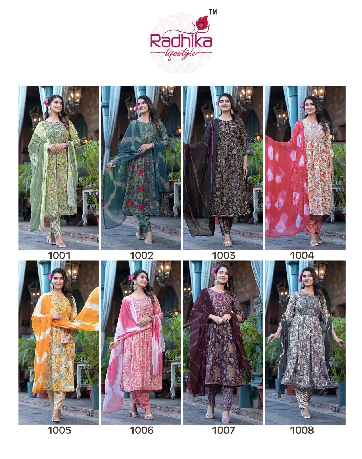 Radhika lifestyle Resham Vol 1 Top Pant Dupptta Nayra Cut 3 Pcs (685x08)
