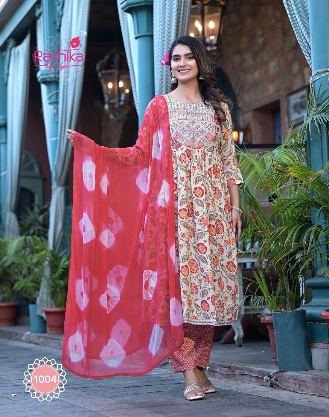 Radhika lifestyle Resham Vol 1 Top Pant Dupptta Nayra Cut 3 Pcs (685x08)