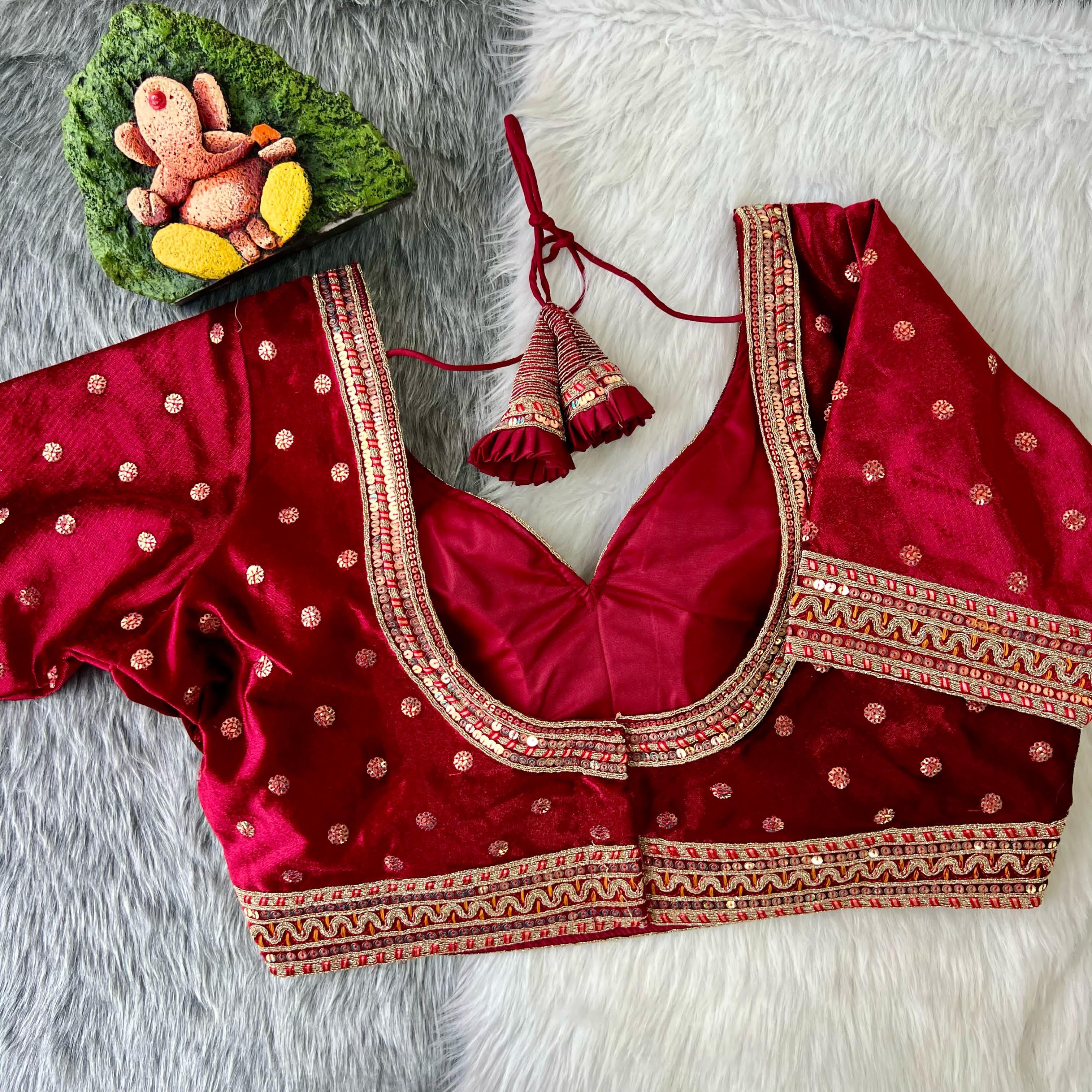 Wedding Special Heavy Bridal Velvet Blouse