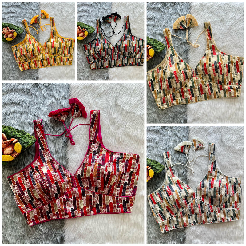 Sabyasachi Style Heavy Multi+foil Work Blouse