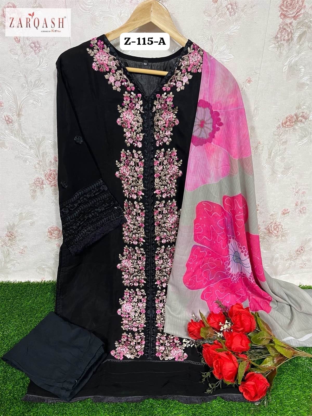 Zarqash Z-115 Designer Faux Georgette Suit (1299x02)