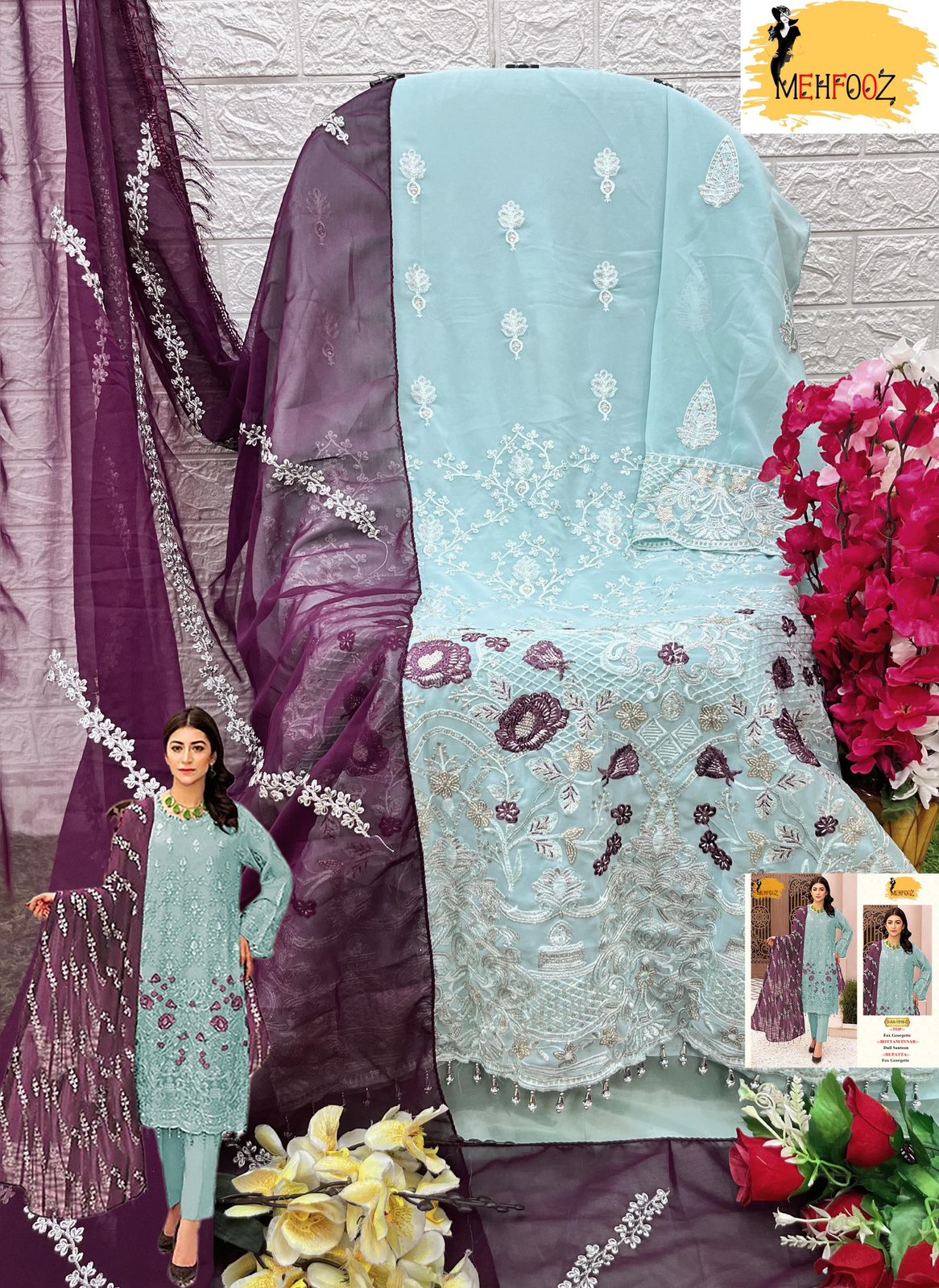 Mehfooz Aa 1016 Designer Pakistani Salwar Kameez (1151x04)