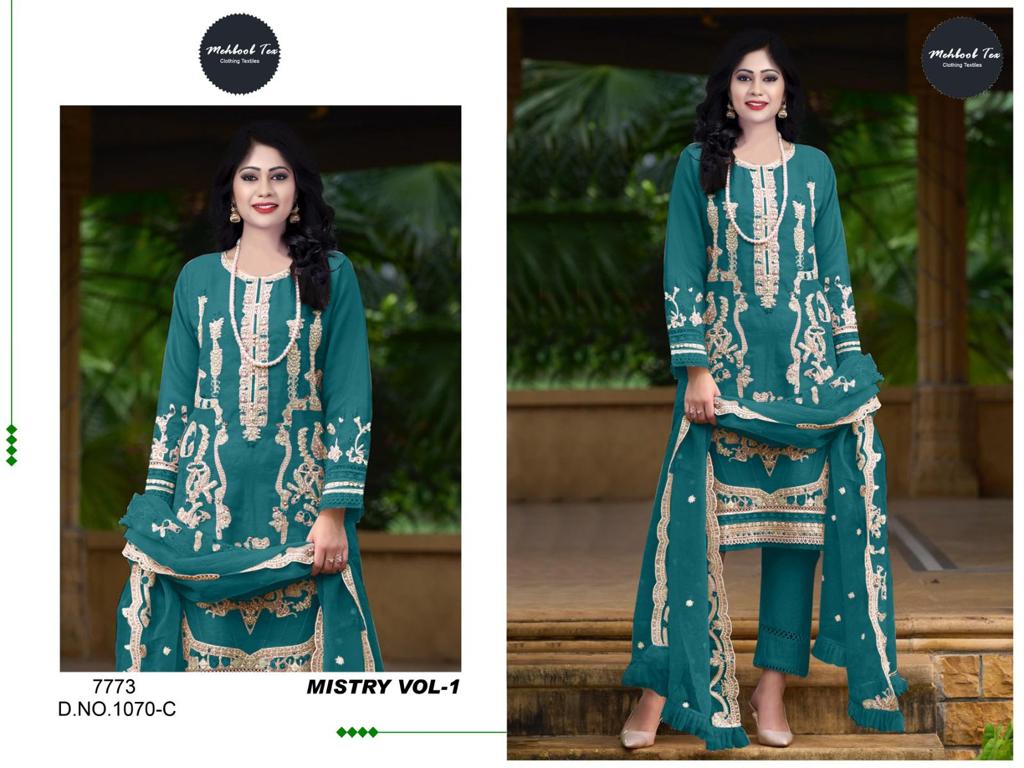 Mehboob Mistry Vol 1 D No 1070 Organza Heavy Embroidery Work Pakistani Salwar Kameez (1099x4)