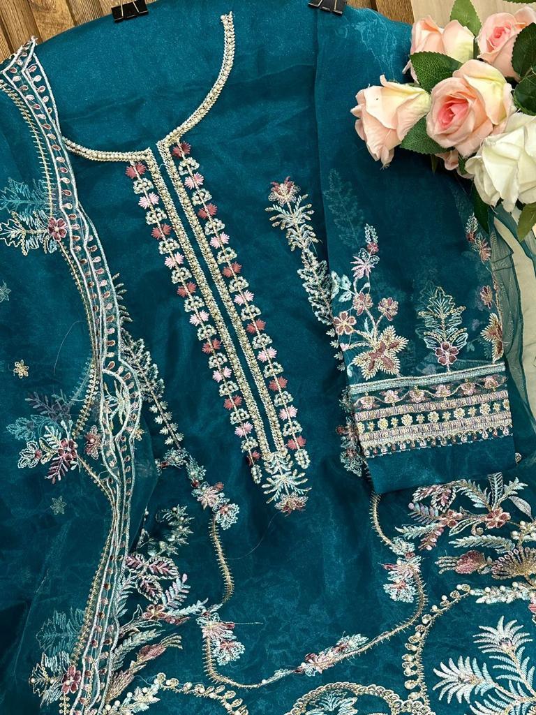 Mehboob Mistry Vol 1 D No 1070 Organza Heavy Embroidery Work Pakistani Salwar Kameez