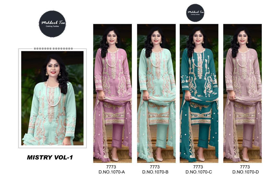 Mehboob Mistry Vol 1 D No 1070 Organza Heavy Embroidery Work Pakistani Salwar Kameez (1099x4)