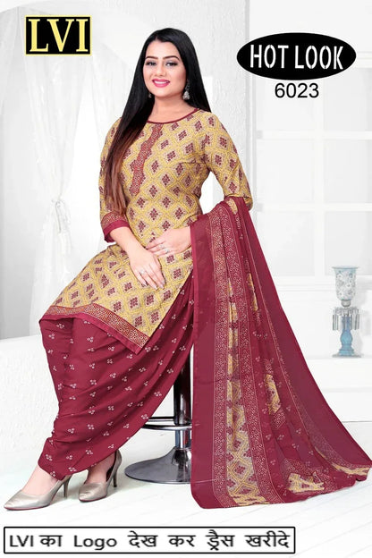 Hot Look Leon Patiyala Dress Material (215x25)