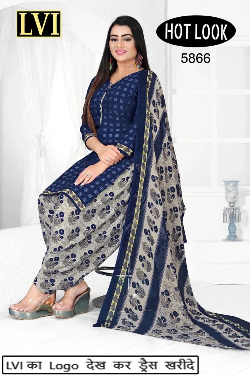 Hot Look Leon Patiyala Dress Material (215x25)
