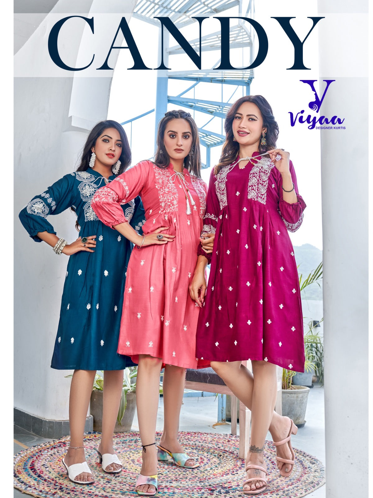Viyaa Designer Candy Catalog Rayon Slub Party Wear Kurtis Collection (450x08)