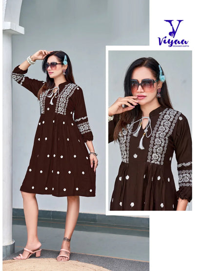 Viyaa Designer Candy Catalog Rayon Slub Party Wear Kurtis Collection (450x08)