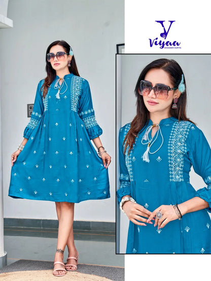 Viyaa Designer Candy Catalog Rayon Slub Party Wear Kurtis Collection (450x08)