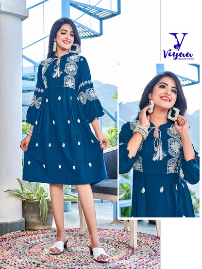 Viyaa Designer Candy Catalog Rayon Slub Party Wear Kurtis Collection (450x08)