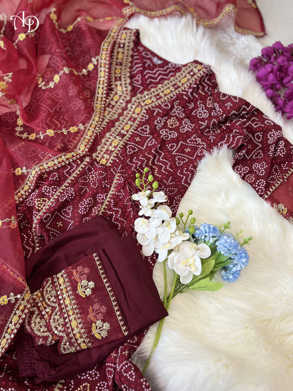 Beautiful Designer Meera Red Voluminous Anarkali Suit