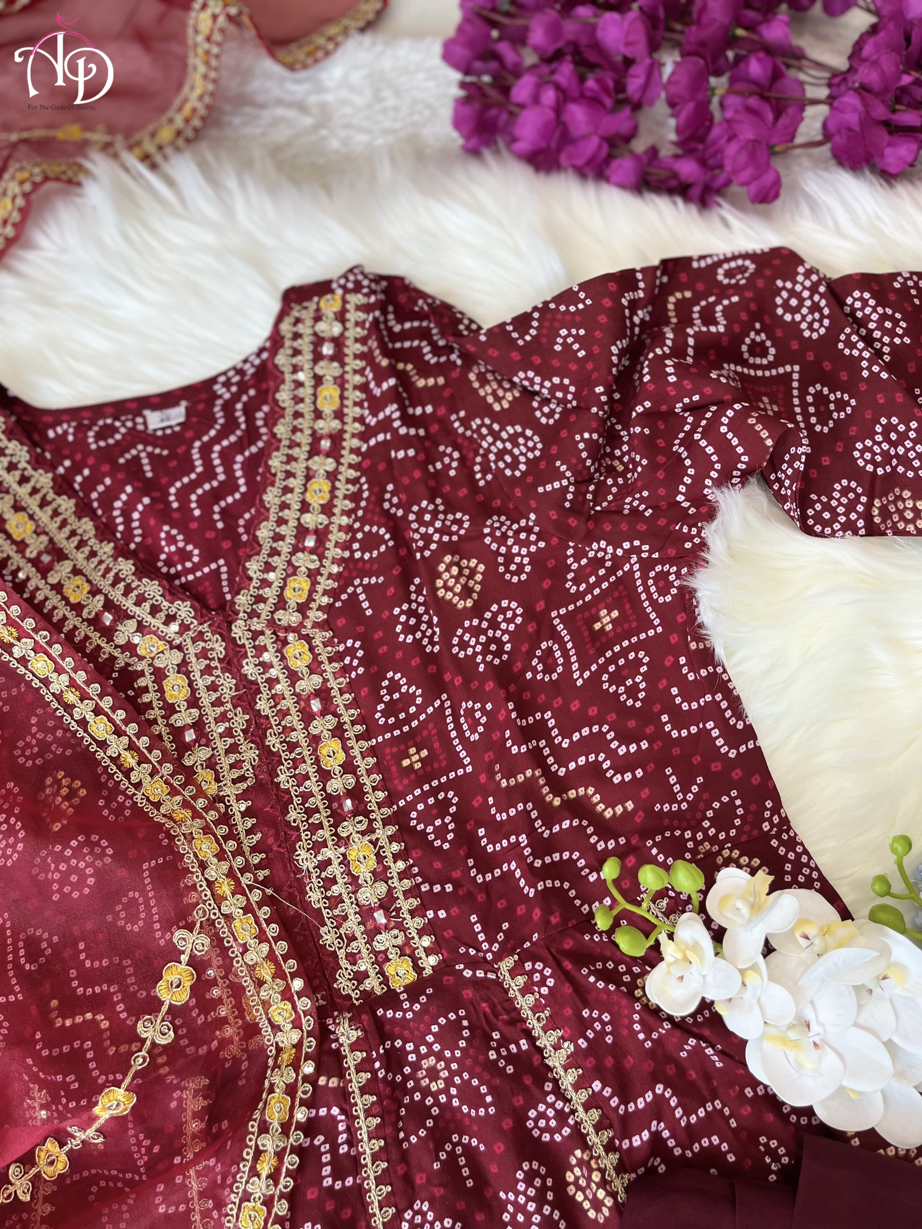 Beautiful Designer Meera Red Voluminous Anarkali Suit