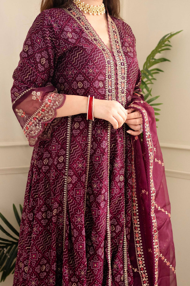 Beautiful Designer Meera Red Voluminous Anarkali Suit