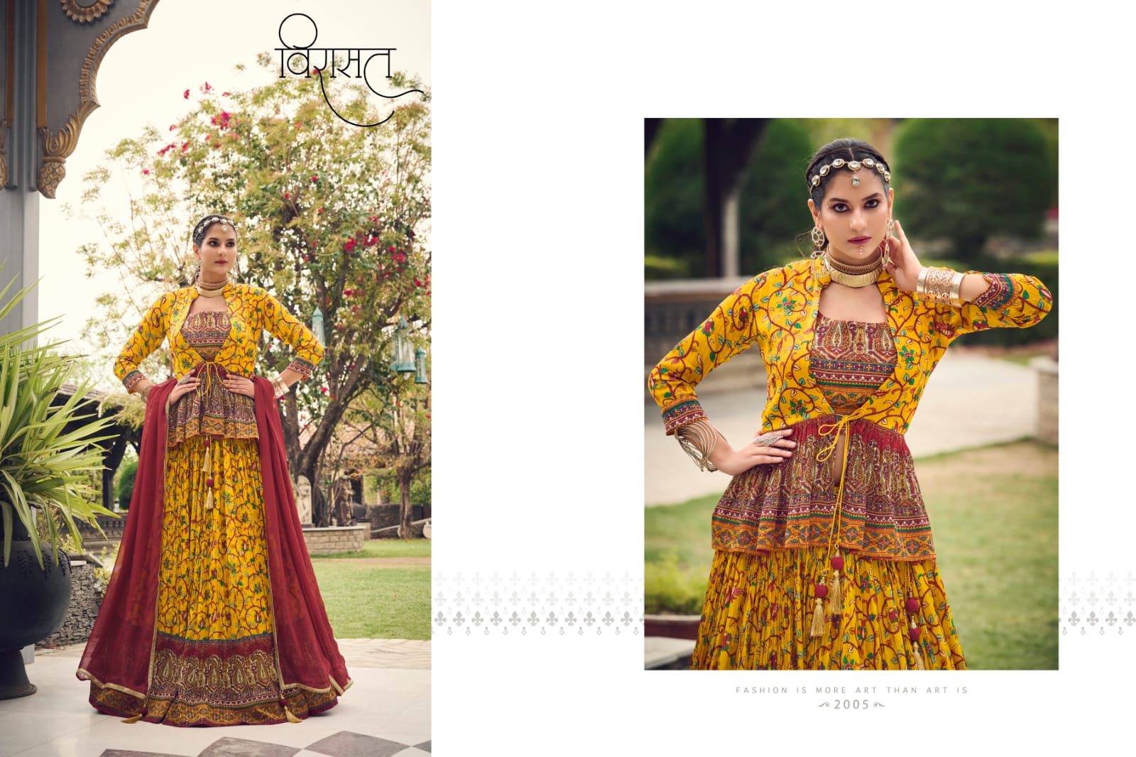Arunima Virasat 2001 To 2007 Series Festive Wear Pure Chinnon Lehenga