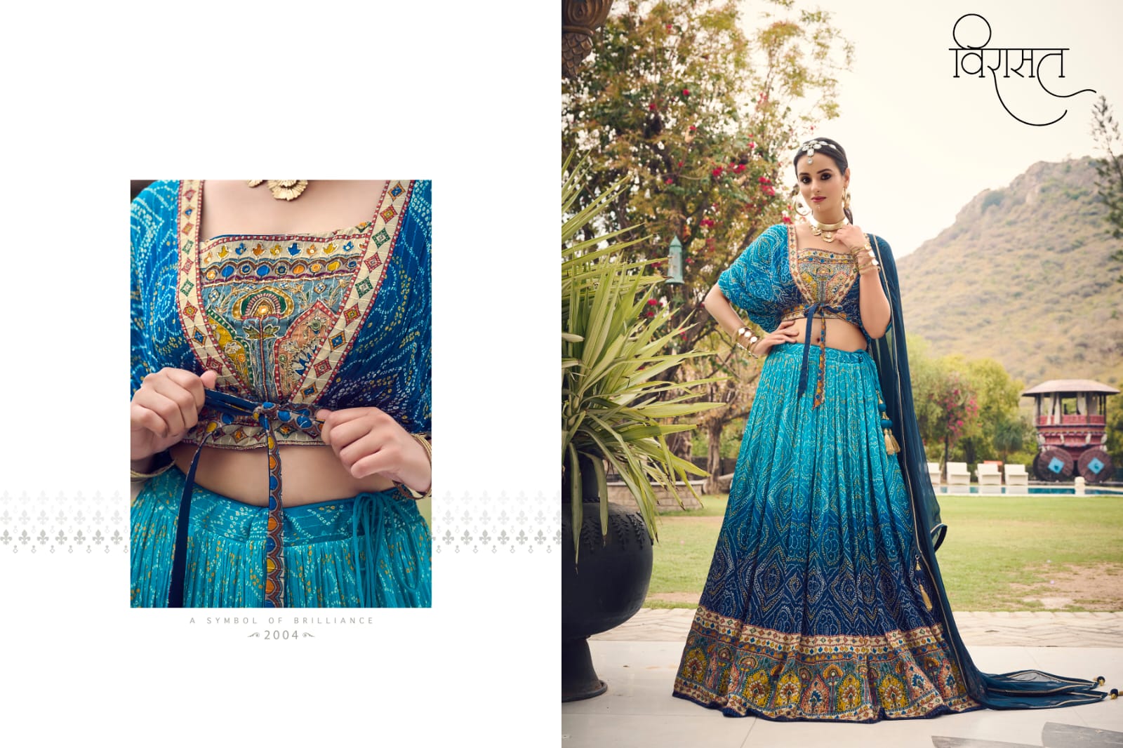Arunima Virasat 2001 To 2007 Series Festive Wear Pure Chinnon Lehenga