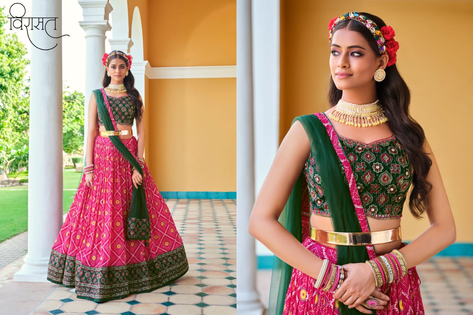 Arunima Virasat 2001 To 2007 Series Festive Wear Pure Chinnon Lehenga