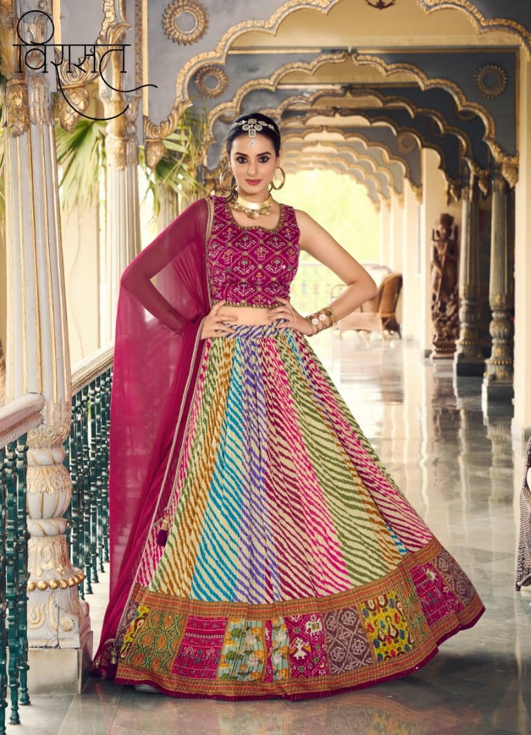 Arunima Virasat 2001 To 2007 Series Festive Wear Pure Chinnon Lehenga