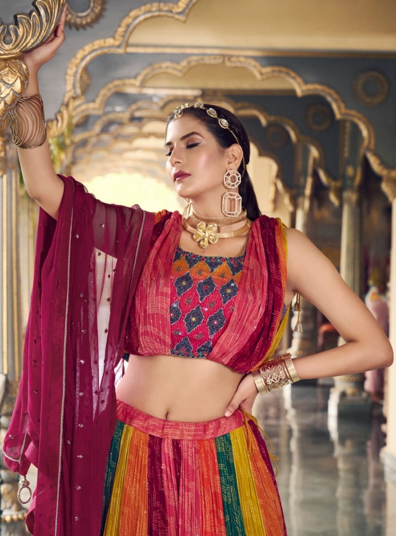 Arunima Virasat 2001 To 2007 Series Festive Wear Pure Chinnon Lehenga