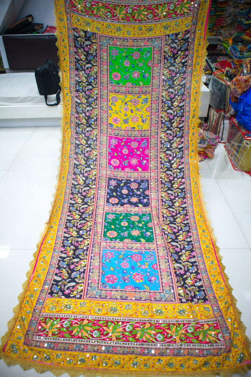 Party Wear Designer Handwork Real mirror Work Dupatta