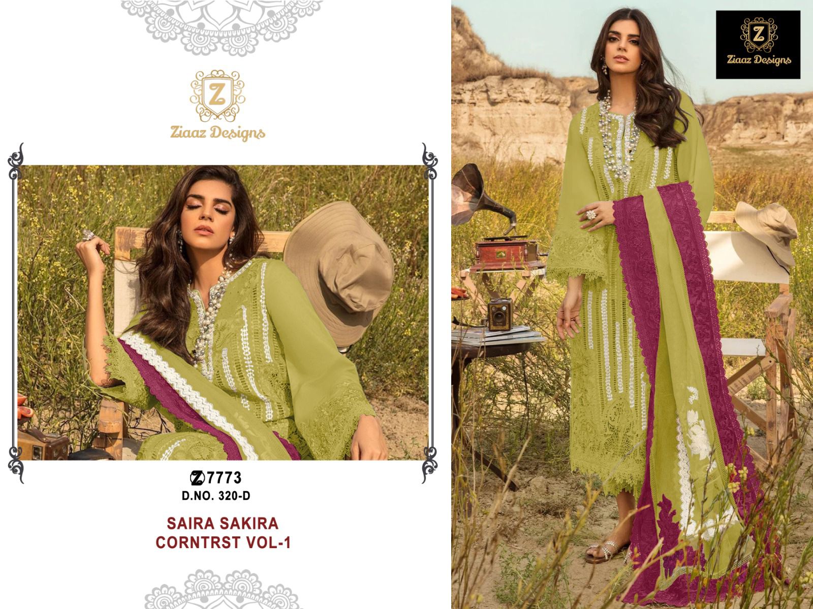 Ziaaz Designs 320 Saira Sakira Corntrst Vol 1 Suits (1199x06)