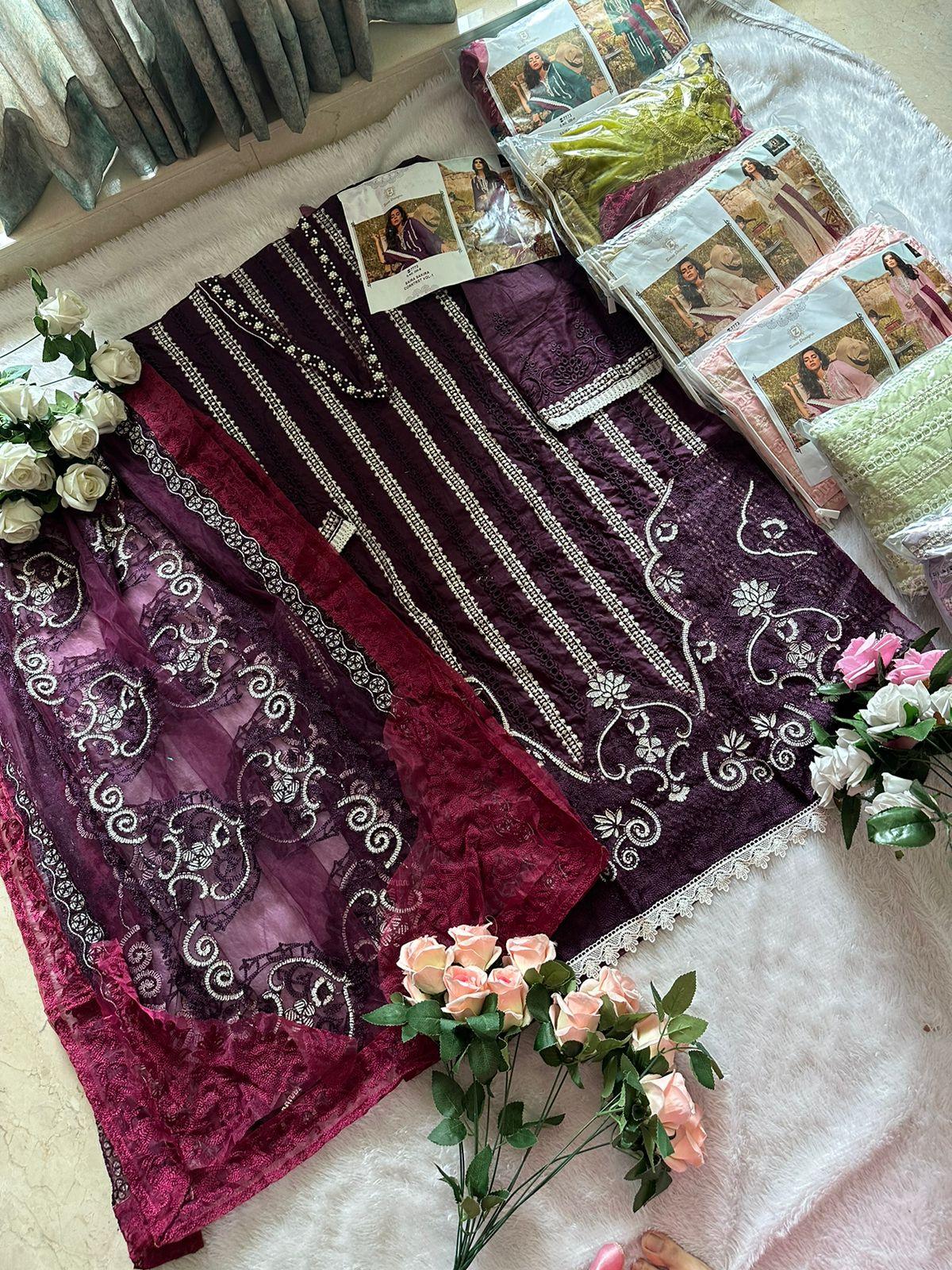 Ziaaz Designs 320 Saira Sakira Corntrst Vol 1 Suits