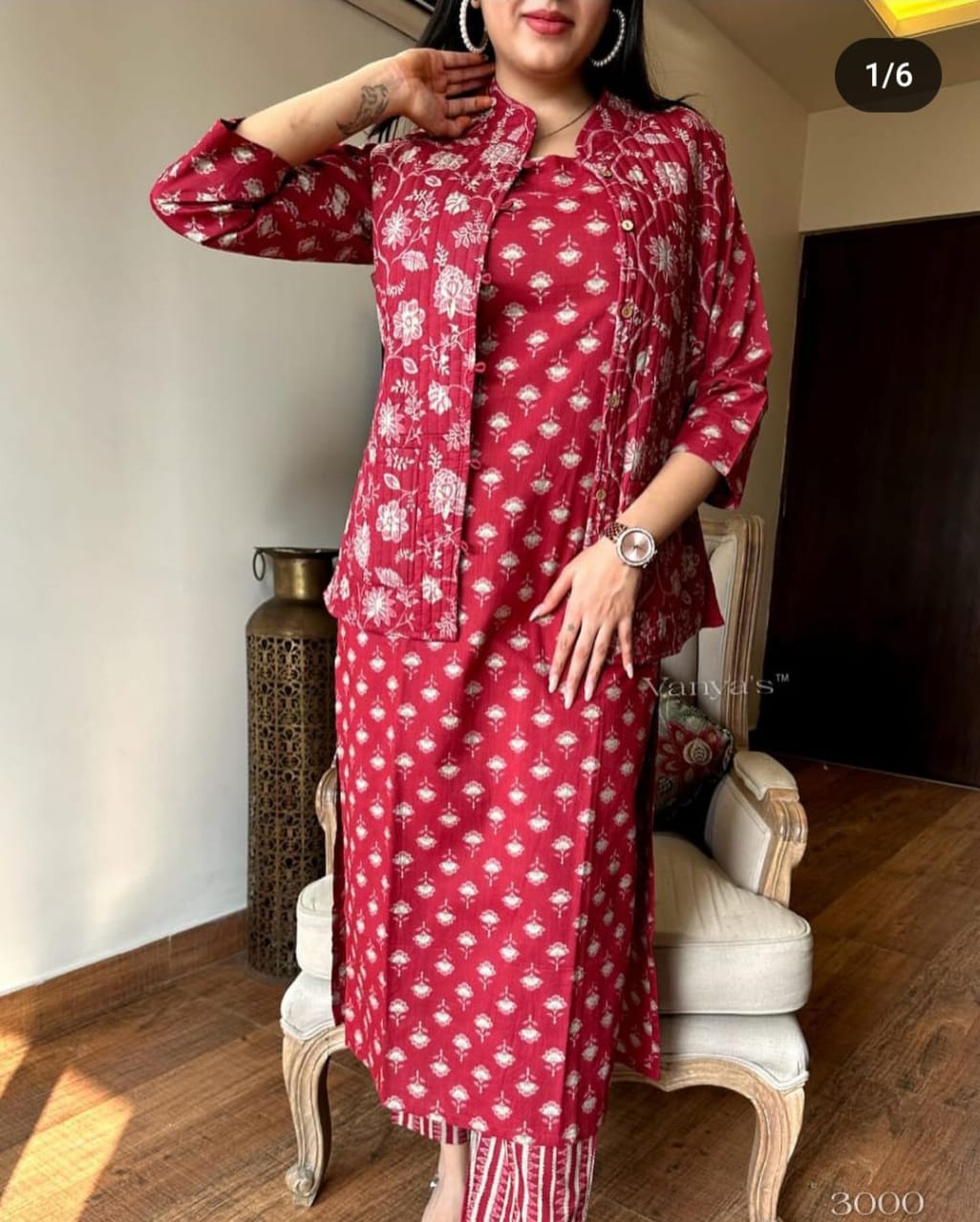 Beautiful Designer Winter Cotton Kurti Pant Set