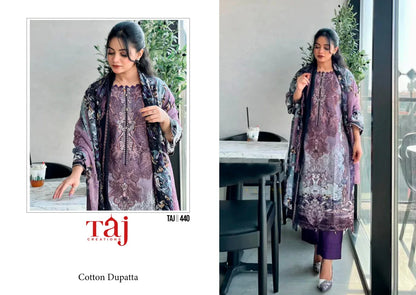 Taj Creation D No 439 &amp; 440 Cotton Print Fancy Embroidery Salwar Kameez (575x2)