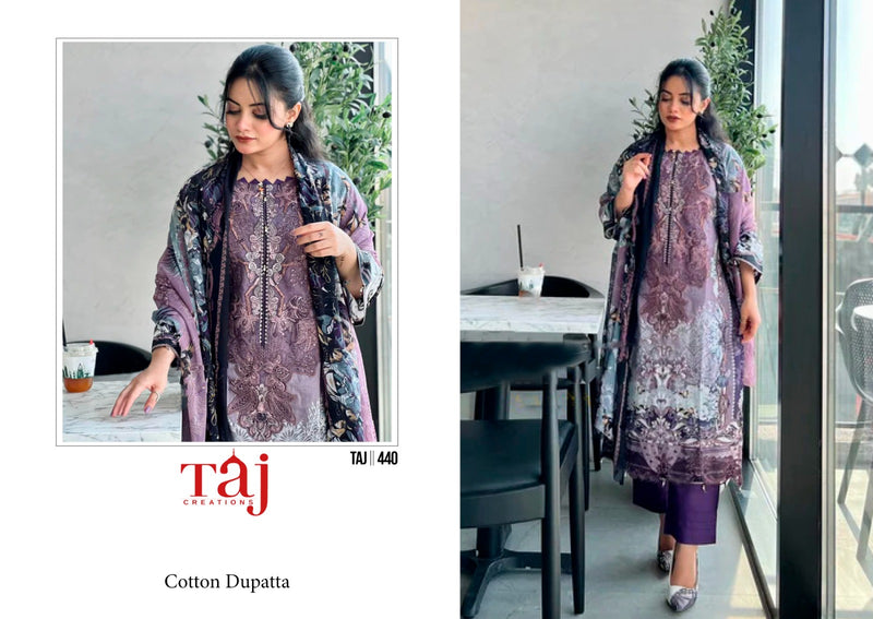 Taj Creation D No 439 & 440 Cotton Print Fancy Embroidery Salwar Kameez (575x2)