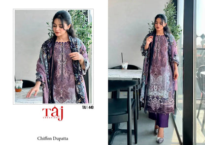 Taj Creation D No 439 &amp; 440 Cotton Print Fancy Embroidery Salwar Kameez (575x2)