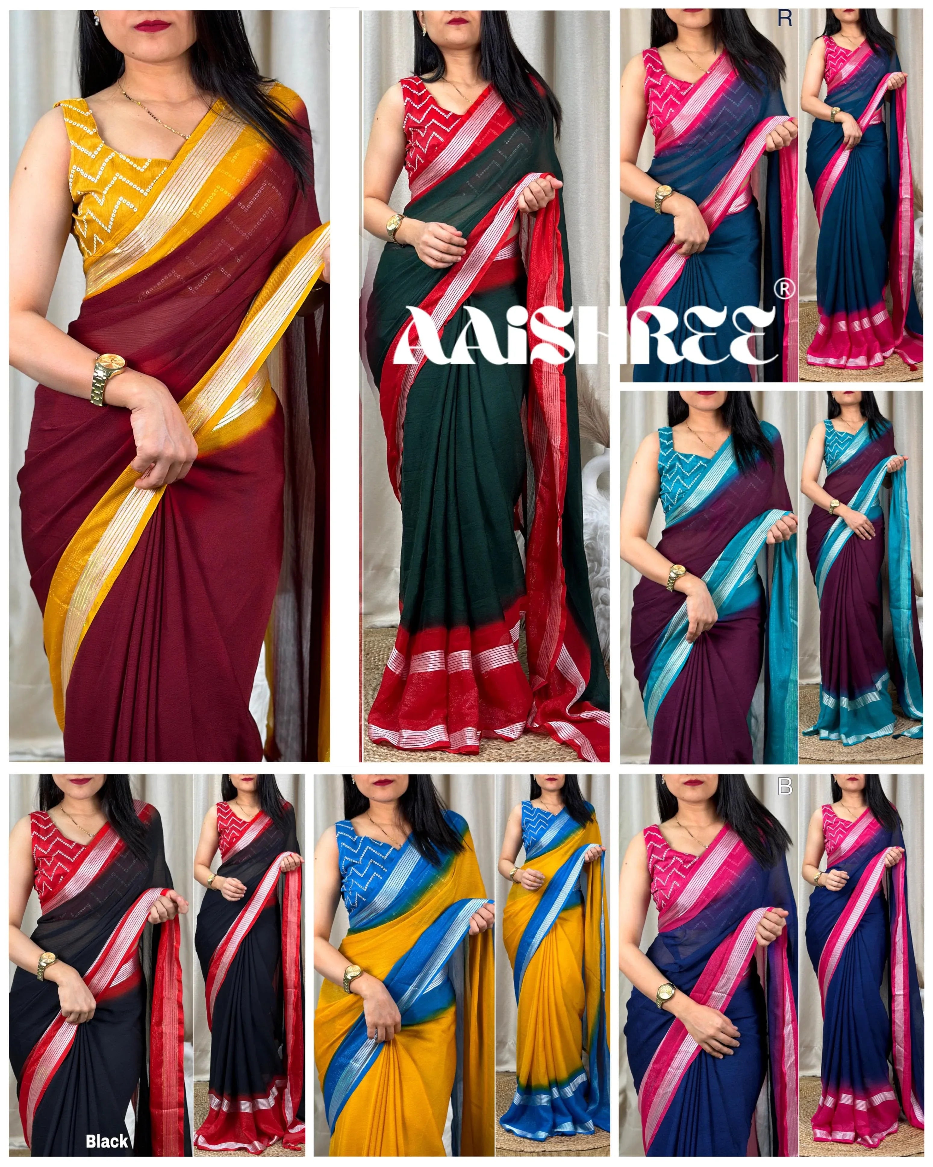 Beautiful Designer Mysha Chiffon Saree (990x07)