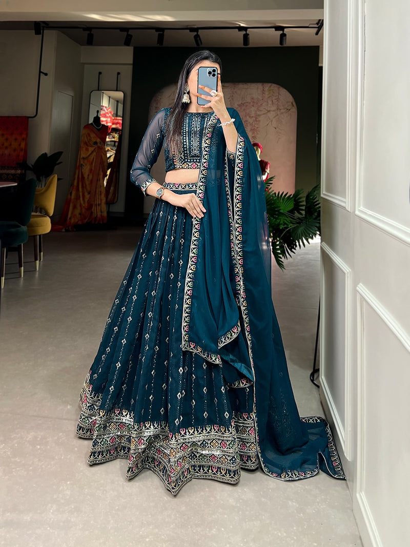 Beautiful Designer Georgette Lehenga Choli D.No.1804
