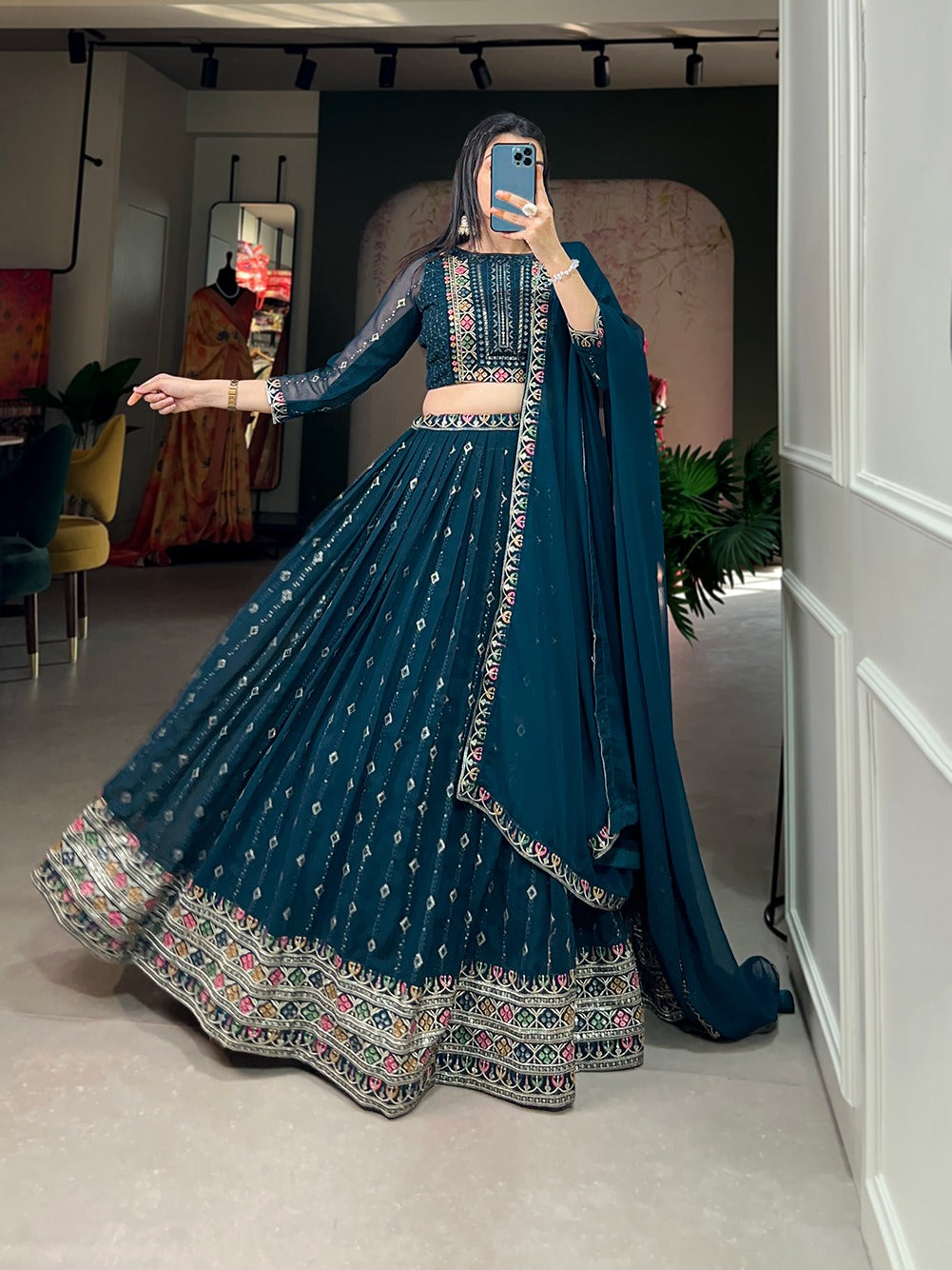 Beautiful Designer Georgette Lehenga Choli D.No.1804