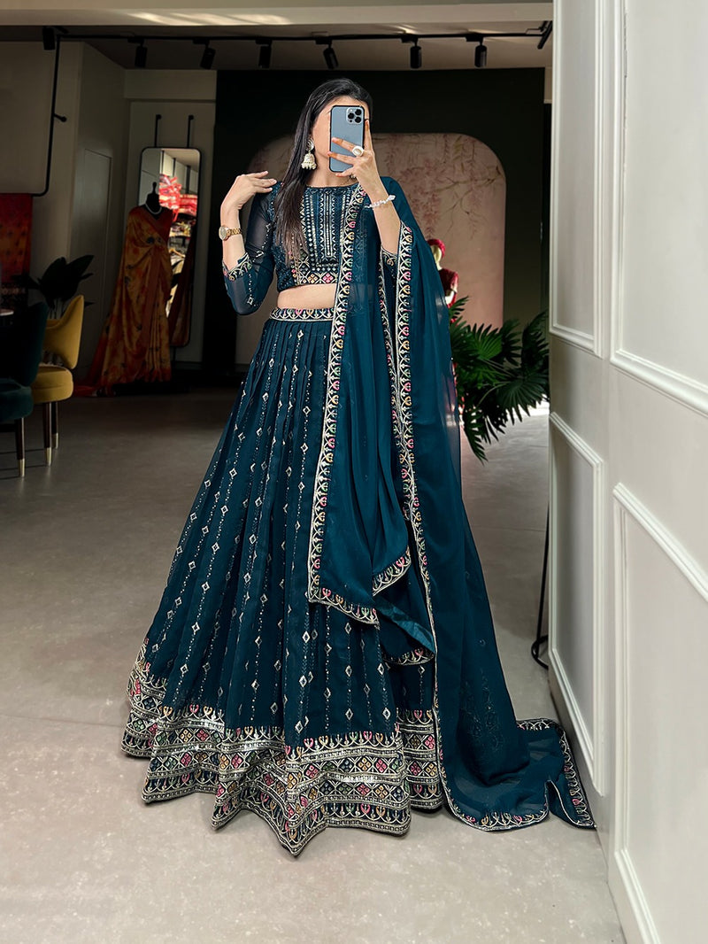 Beautiful Designer Georgette Lehenga Choli D.No.1804