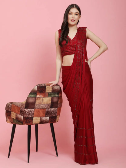 Party Wear Designer Ready To Wear One minute Sarees 10209