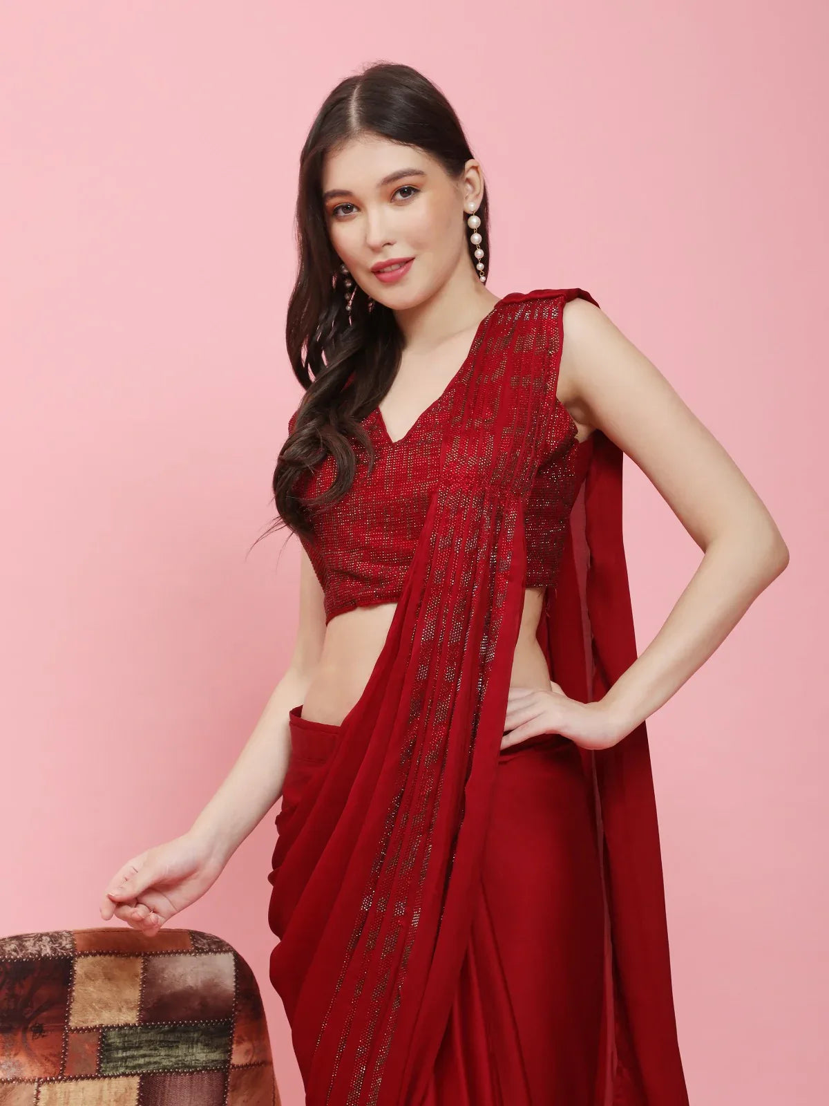 Party Wear Designer Ready To Wear One minute Sarees 10209