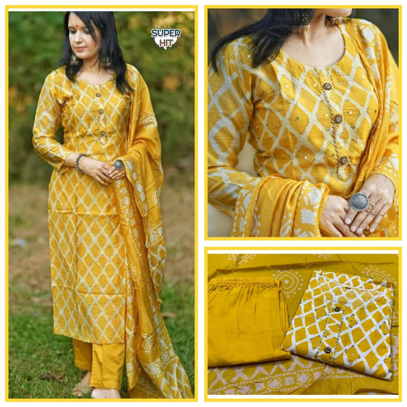 Beautiful Designer Heavy Reyon Kurti Pent with dupatta