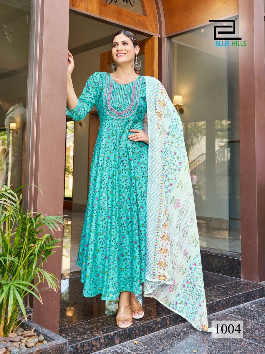 Blue Hills Kohinoor Series 1001-1006 Rayon Kurti With Dupatta (750x06)